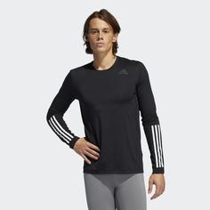 Лонгслив для фитнеса Techfit 3-Stripes adidas Performance