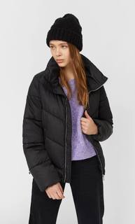 Stradivarius Стеганая Куртка С Высоким Воротником Женская Коллекция Черный M