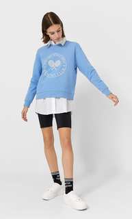 Stradivarius Спортивная Толстовка С Принтом Женская Коллекция Синий Xl