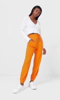 Stradivarius Спортивные Брюки Из Мягкой Ткани Женская Коллекция Оранжевый M