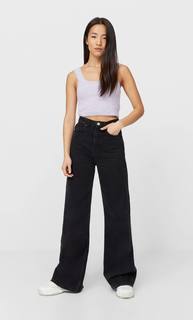 Stradivarius Топ Из Мягкой Ткани Женская Коллекция Сиреневый L