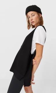 Stradivarius Жилет С V-Образным Вырезом Женская Коллекция Черный Xs