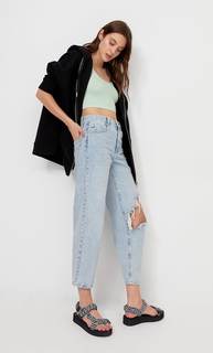 Stradivarius Худи Оверсайз На Молнии Женская Коллекция Черный Xs