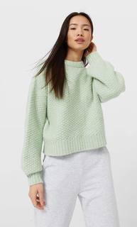 Stradivarius Укороченный Свитер Женская Коллекция Аквамарин Xs