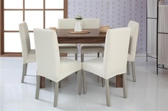Чехлы на стулья без оборки Venera Comb chair cover, молочный, комплект 6 шт