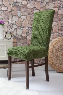 Чехлы на стулья без оборки Venera "Chair", цвет: зеленый, комплект 6 шт