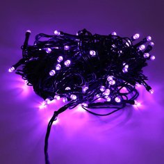 Гирлянда "Твинкл Лайт" 10 м, черный ПВХ, 100 диодов, цвет фиолетовый Neon Night