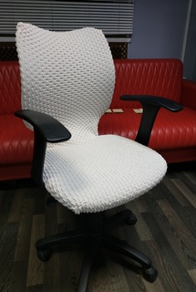 Чехол на стул без оборки Venera Comb chair cover, слоновая кость, 1 предмет