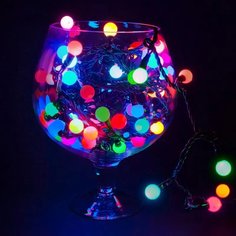 Гирлянда "Мультишарики" O17,5мм, 20 м, черный ПВХ, 200 диодов, цвет RGB Neon Night