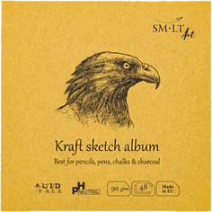 Альбом SM-LT Layflat Kraft 14х14 см 48 л 90 г, крафт бумага Smiltainis