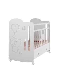 Детская кроватка VDK Sweet Bear колесо-качалка с ящиком для хранения