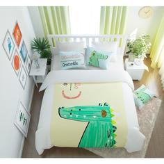Комплект постельного белья, 1,5сп, СИРЕНЬ, Счастливый крокодил