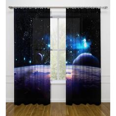 Комплект Фотошторы габардин, СИРЕНЬ, Космическое пространство, 145х260см, 2шт