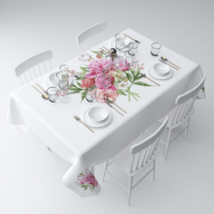 Скатерть с пропиткой, СИРЕНЬ, Летний букет, 140х220см