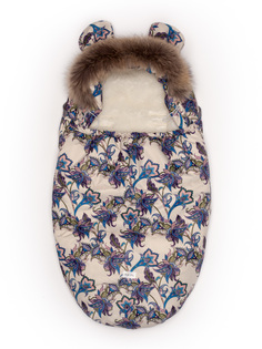 Конверт для сна и прогулок Malek-Baby Цветы на бежевом 512Ш/2 разноцветный р. 98