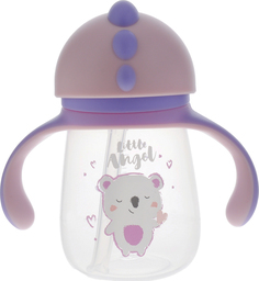 Поильник детский с трубочкой Koala, 280 мл, цвет: фиолетовый Little Angel