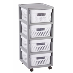 Комод пластиковый INFINITY 4x11L - Белый Curver