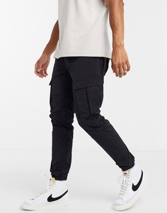 Черные брюки карго из нейлона Jack & Jones Intelligence-Черный цвет
