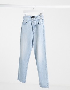 Выбеленные джинсы в винтажном стиле с заплаткой с цветочным принтом на талии Replay-Голубой