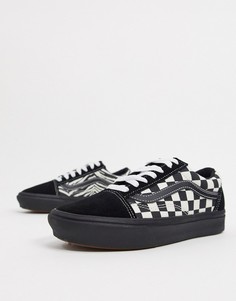Черные кеды с зебровым принтом Vans ComfyCush Old Skool Platform-Черный
