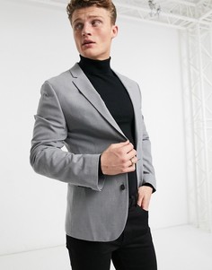 Серый приталенный пиджак ASOS DESIGN