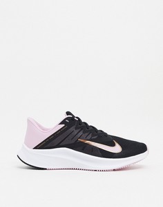 Черно-розовые кроссовки Nike Running Quest 3-Черный