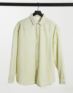 Бархатная oversized-рубашка в стиле 90-х цвета шампанского ASOS DESIGN-Бежевый