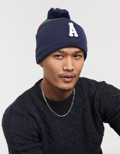 Шапка-бини в университетском стиле с помпоном и полосками ASOS Actual-Многоцветный