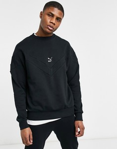 Черный свитшот с логотипом на груди Puma Iconic MCS-Черный цвет