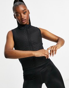 Стеганый жилет с шевронами ASOS 4505-Черный цвет