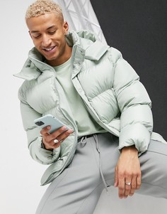 Светло-зеленый пуховик с отстегиваемым капюшоном ASOS DESIGN