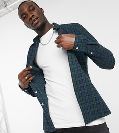 Зеленая приталенная рубашка в клетку ASOS DESIGN Tall-Зеленый цвет