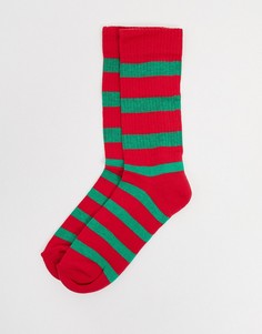 Спортивные носки в эльфийскую полоску ASOS DESIGN-Многоцветный