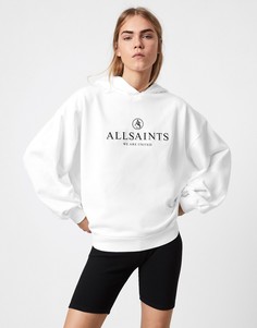 Белый свободный худи с логотипом AllSaints Unite Jen