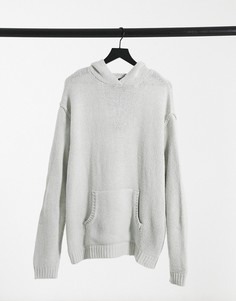 Светло-серый oversized-худи из фактурного трикотажа ASOS DESIGN