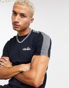Черная футболка с расцветкой колор блок ellesse Wale-Черный цвет