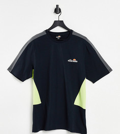 Черная футболка в стиле колор блок ellesse PLUS Wale-Черный цвет