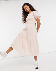 Свободное платье миди розового цвета Vero Moda-Розовый