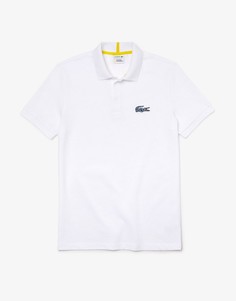 Белое поло с фирменным логотипом с принтом жабьей кожи Lacoste x National Geographic-Белый