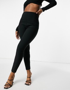 Черные брюки скинни с завышенной талией ASOS DESIGN Hourglass-Черный цвет