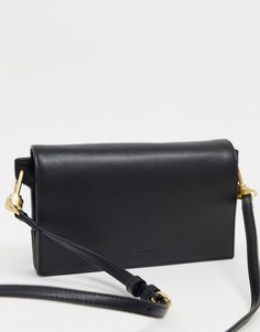 Маленькая кожаная сумка черного цвета AllSaints Gold Smith-Черный