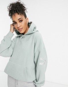 Худи из флиса серого цвета PUMA-Серый