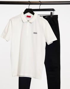 Белая футболка поло с логотипом HUGO Dovoy-Белый