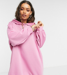 Розовое платье-худи мини ASOS DESIGN Petite-Розовый