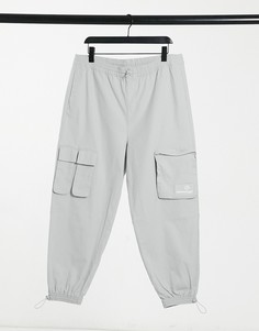 Суженные книзу oversized-джоггеры серого цвета с 3D-карманами ASOS Day Social-Серый