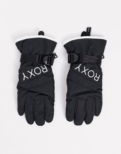 Черные лыжные перчатки Roxy Jetty Solid-Черный