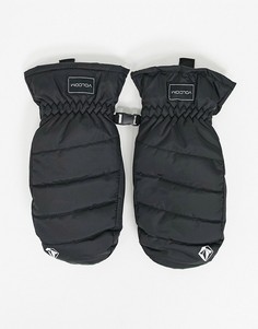 Черные лыжные варежки Volcom Puff Puff-Черный