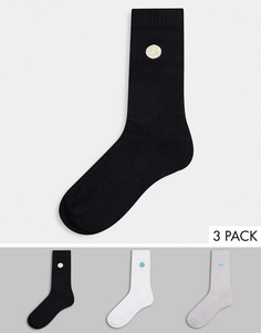 Набор из трех пар спортивных носков с вышивкой планет ASOS DESIGN-Многоцветный