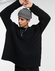Черный джемпер из фактурного трикотажа с рифленой отделкой ASOS DESIGN