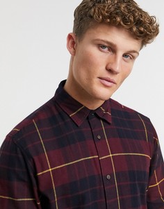 Бордовая рубашка в клетку из материала с начесом Jack & Jones Originals-Красный